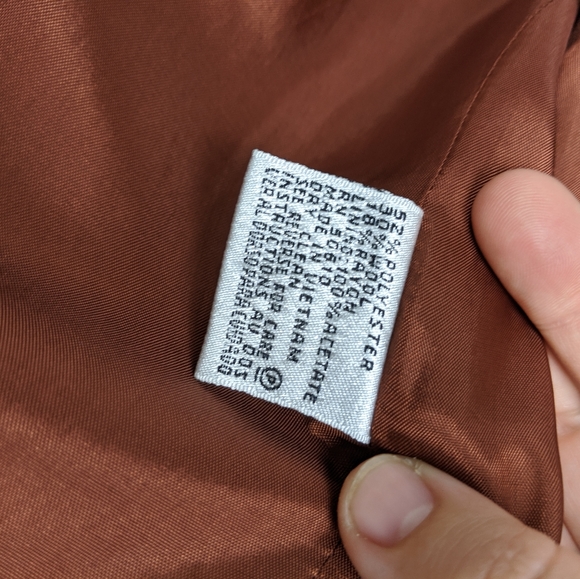 Vintage Wool Blend Brown Tweed Suede Blazer Jacket - Picture 5 of 7